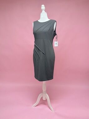 Calvin Klein Sleeveless Starburst-Detail Sheath Dress - Gray
